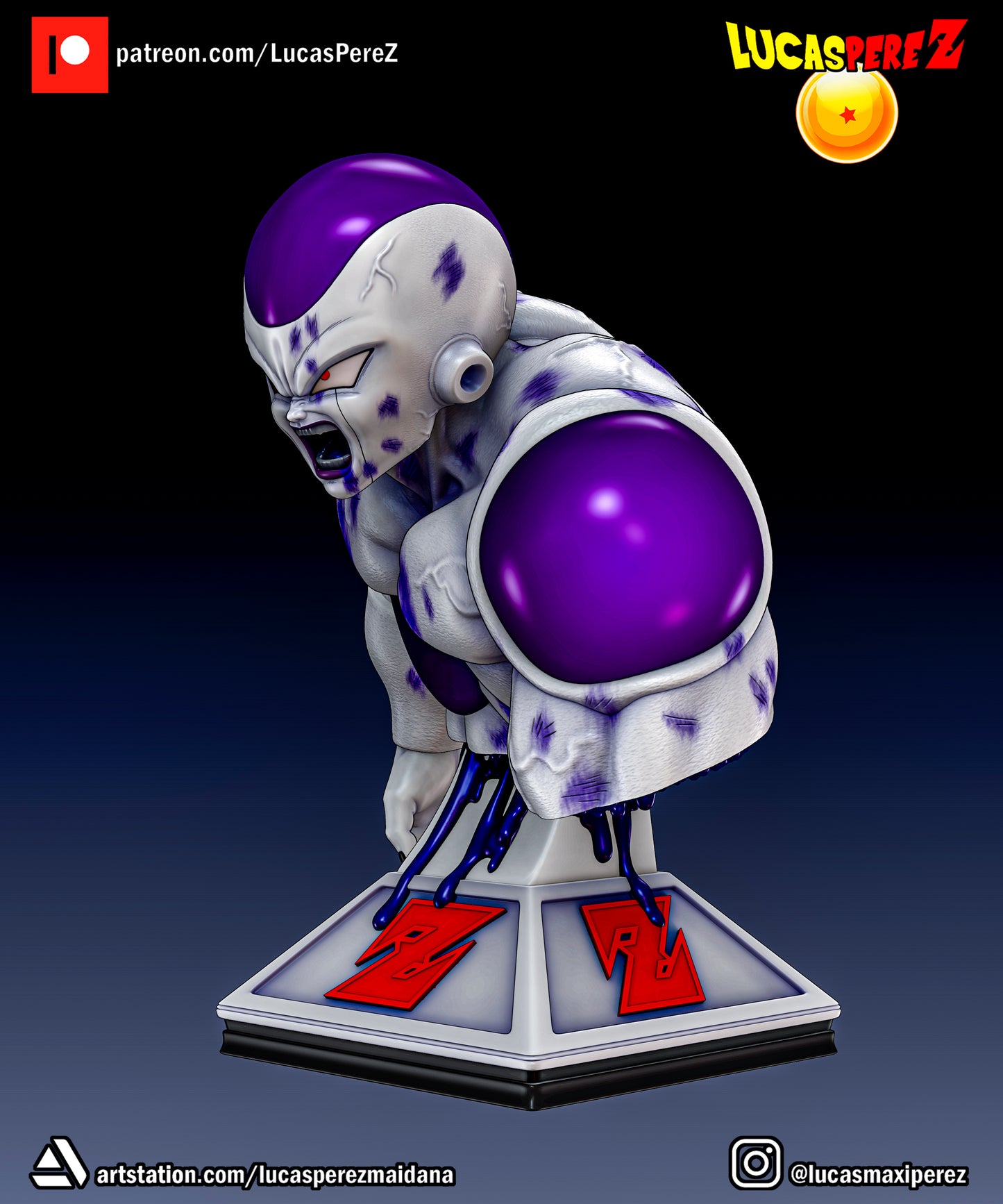 Frieza Namek Bust 1:6 or 1:10 Scale | Dragon Ball Z Scale Model | Lucas Perez