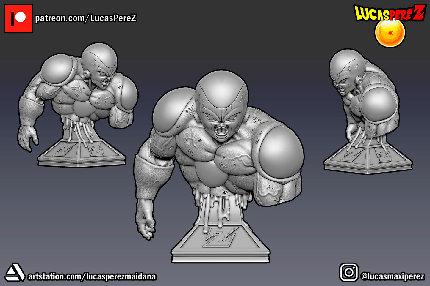 Frieza Namek Bust 1:6 or 1:10 Scale | Dragon Ball Z Scale Model | Lucas Perez