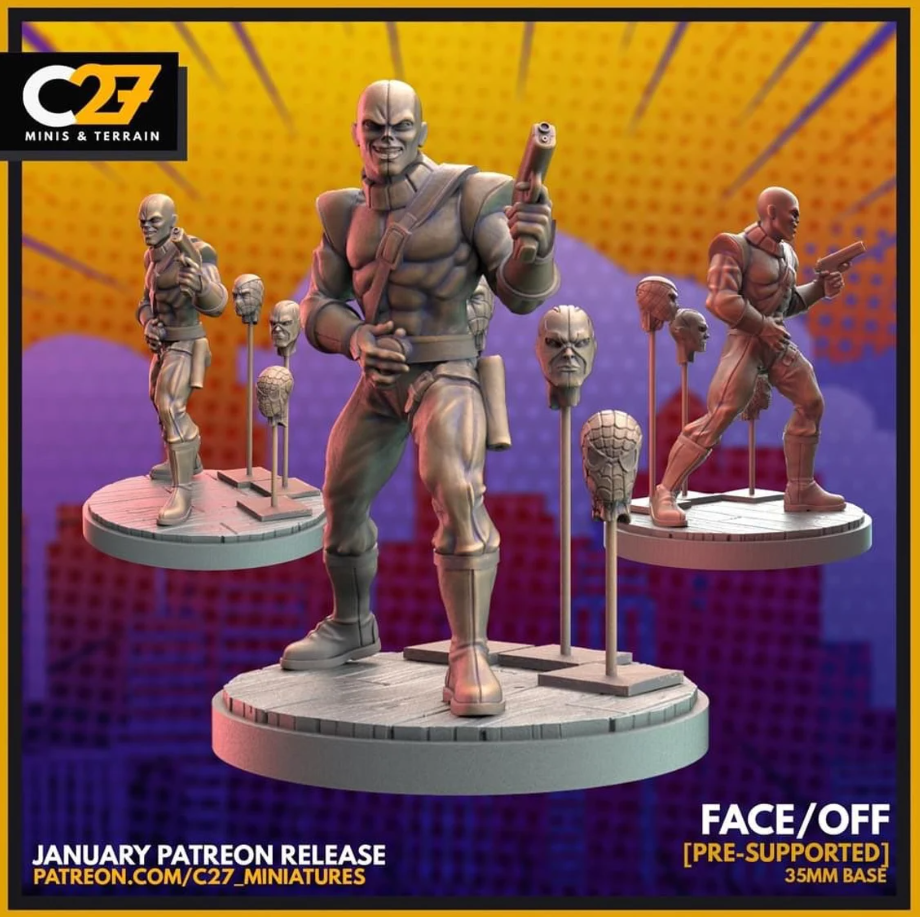 C27 Minis & Terrain January 2022 Release: Chameleon, Deadpool, Fantomex, Havok, Magik, Morbius, Mysterio, Prowler, Sasquatch, Scorpion, Toad