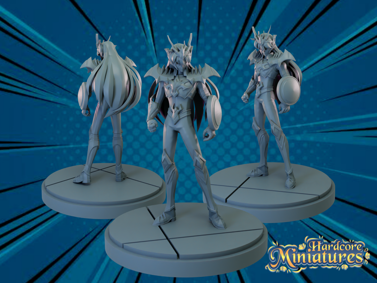 Hardcore Miniatures March 2023 Release: Aries Mū, Bonyu, Yuga Aoyama, Cygnus Hyoga, Dragon Shiryū, Gamma 1, Gamma 2, Gemini Saga, Camie Utsushimi, Mei Hatsume, North Kai, Real Steal, Red Riot, Sagittarius Aiolos, Saiyaman