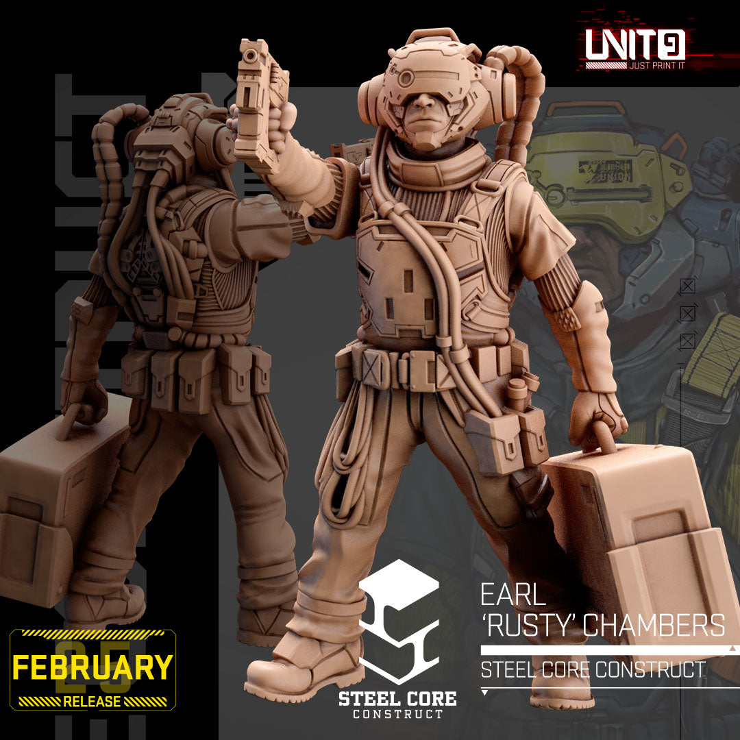 UNIT9 02.2025 – Steel Core Construct | Earl Rusty Chambers | Frank Buck Jennings | Hank Duke Watson | Leviathan 3000 | Randy Bones Carter | Spartan Cargo Drone | Tammy Tex Rogers