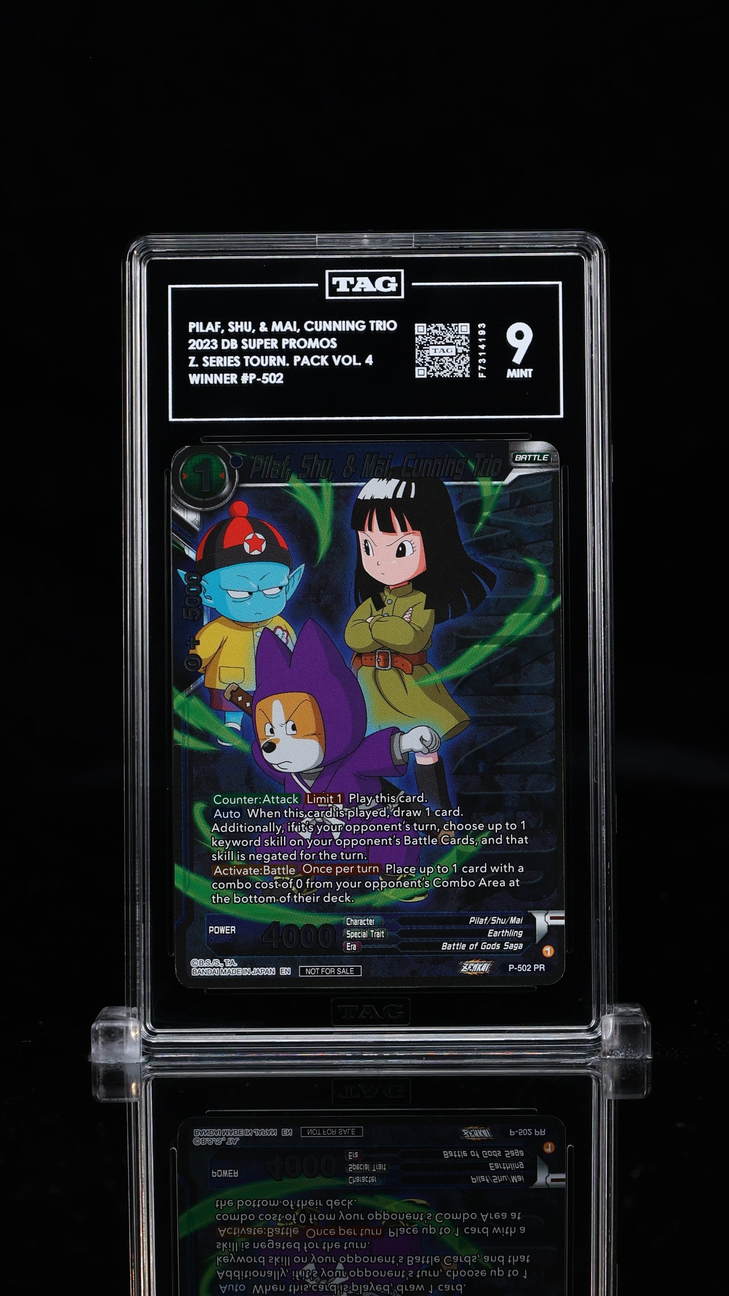 Pilaf, Shu, & Mai, Cunning Trio Zenkai Series Tournament Pack Vol. 4 - Winner 9 MINT