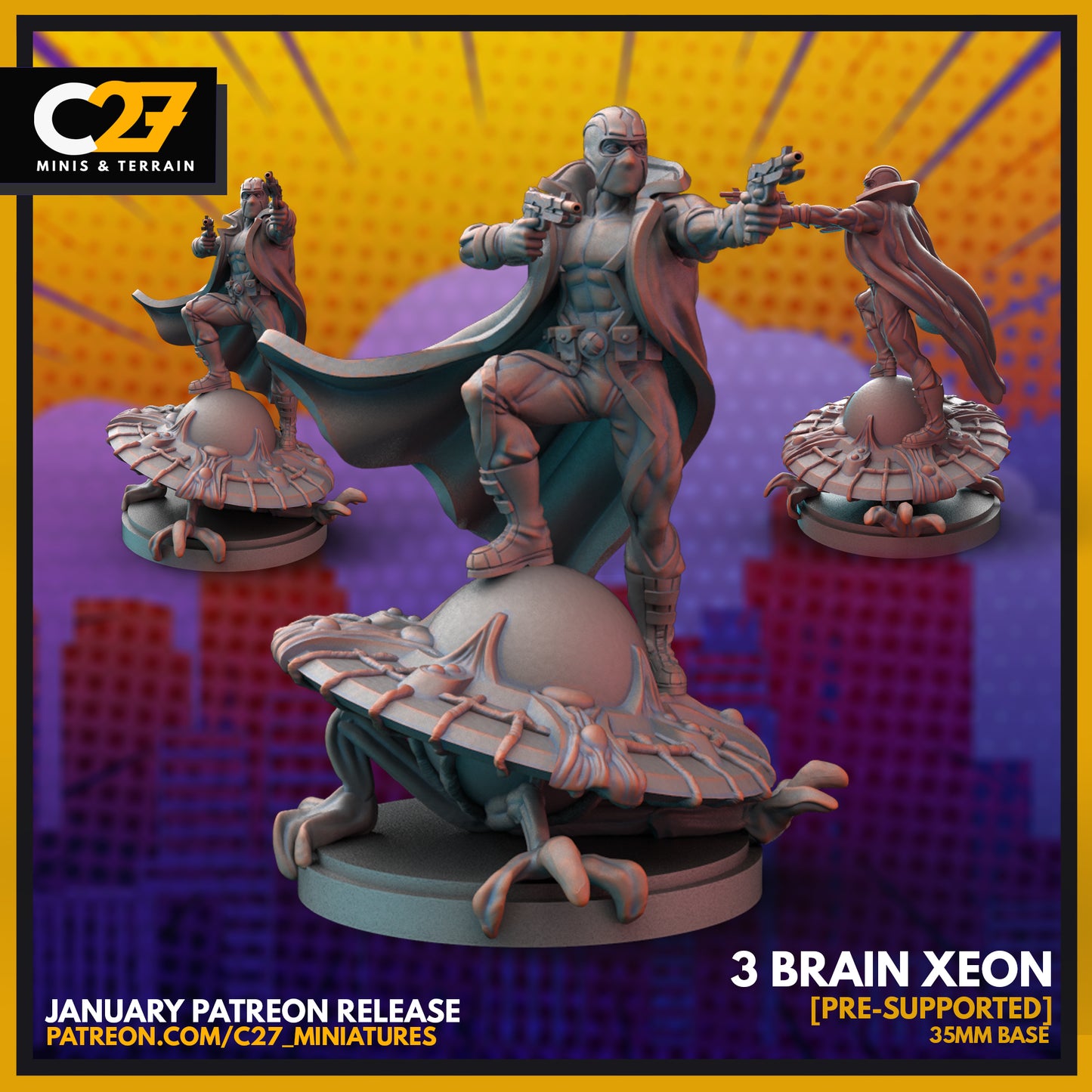 C27 Minis & Terrain January 2022 Release: Chameleon, Deadpool, Fantomex, Havok, Magik, Morbius, Mysterio, Prowler, Sasquatch, Scorpion, Toad