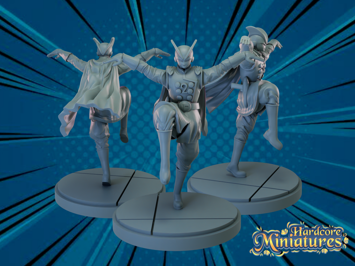 Hardcore Miniatures March 2023 Release: Aries Mū, Bonyu, Yuga Aoyama, Cygnus Hyoga, Dragon Shiryū, Gamma 1, Gamma 2, Gemini Saga, Camie Utsushimi, Mei Hatsume, North Kai, Real Steal, Red Riot, Sagittarius Aiolos, Saiyaman