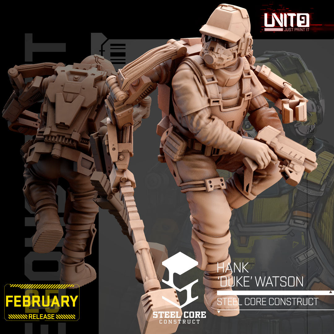 UNIT9 02.2025 – Steel Core Construct | Earl Rusty Chambers | Frank Buck Jennings | Hank Duke Watson | Leviathan 3000 | Randy Bones Carter | Spartan Cargo Drone | Tammy Tex Rogers