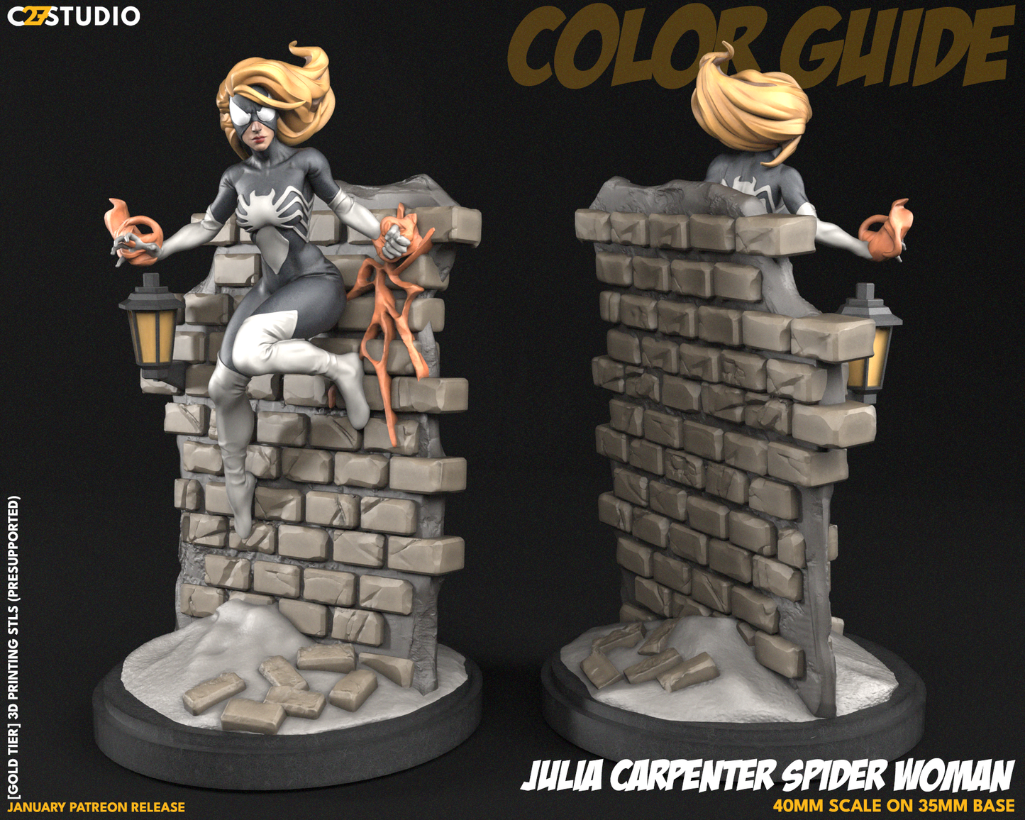 C27 Minis & Terrain January 2024 Release: Ultimate Marvel Collection – Armor, Cyclops, Jennika, Julia Carpenter, Ms Marvel, Nico Minoru, Okoye, Professor X, Songbird, Spawn, Titan, Titania