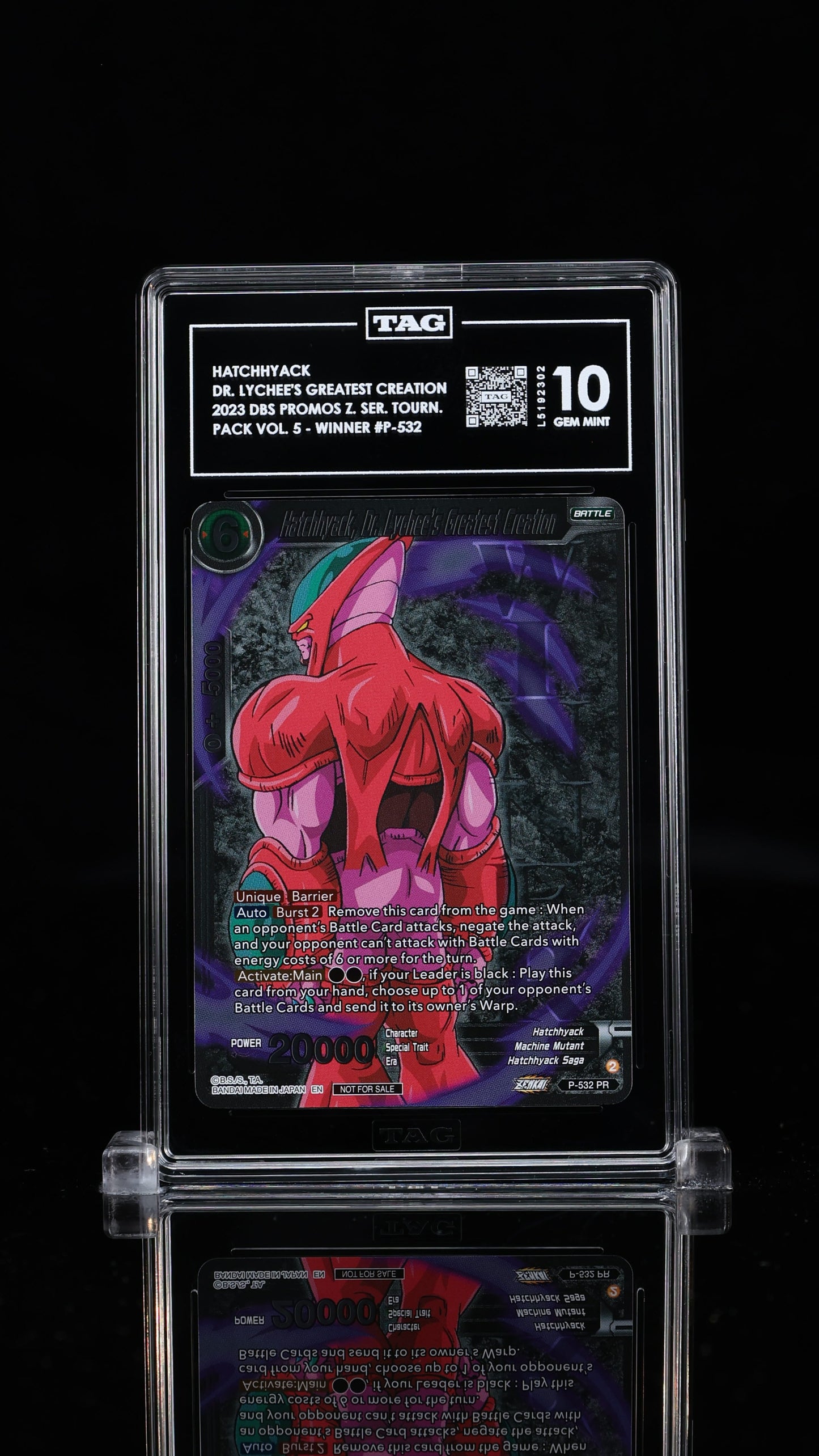 Hatchhyack, Dr. Lychee's Greatest Creation Zenkai Series Tournament Pack Vol. 5 - Winner 10 GEM MINT
