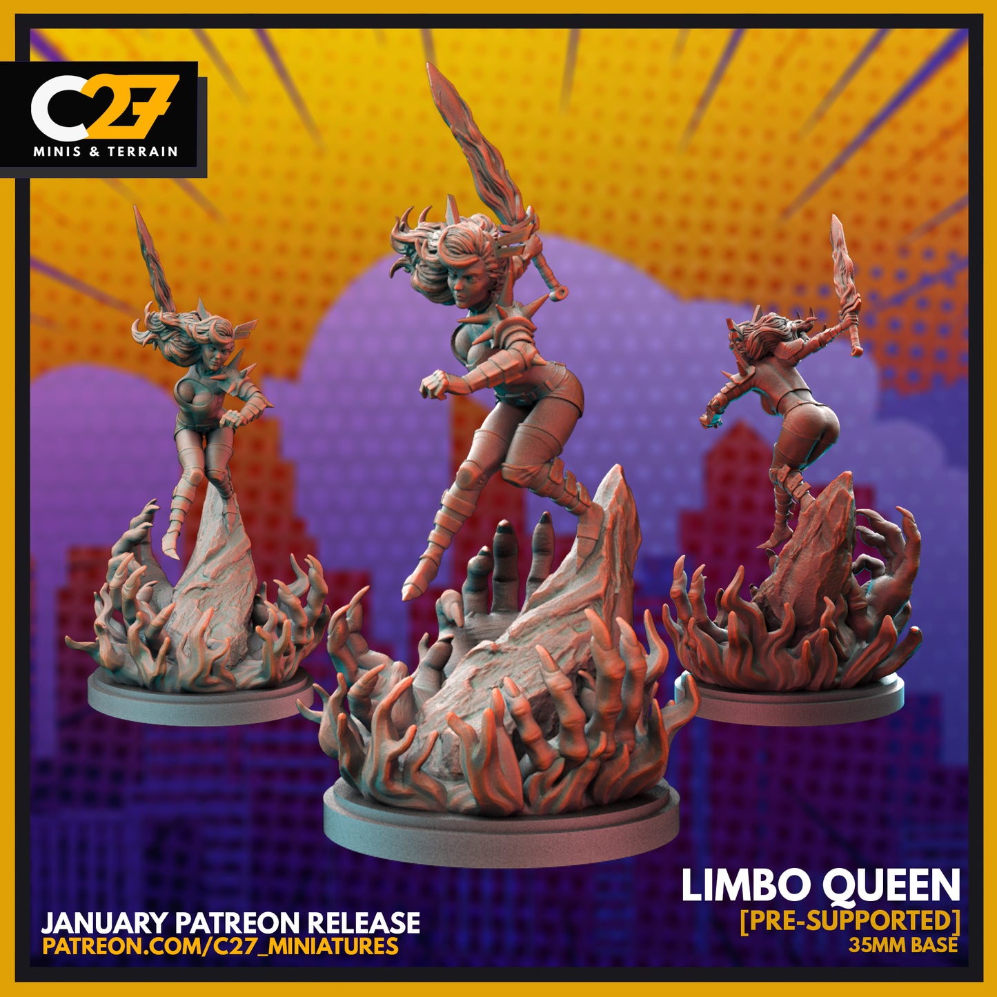 C27 Minis & Terrain January 2022 Release: Chameleon, Deadpool, Fantomex, Havok, Magik, Morbius, Mysterio, Prowler, Sasquatch, Scorpion, Toad