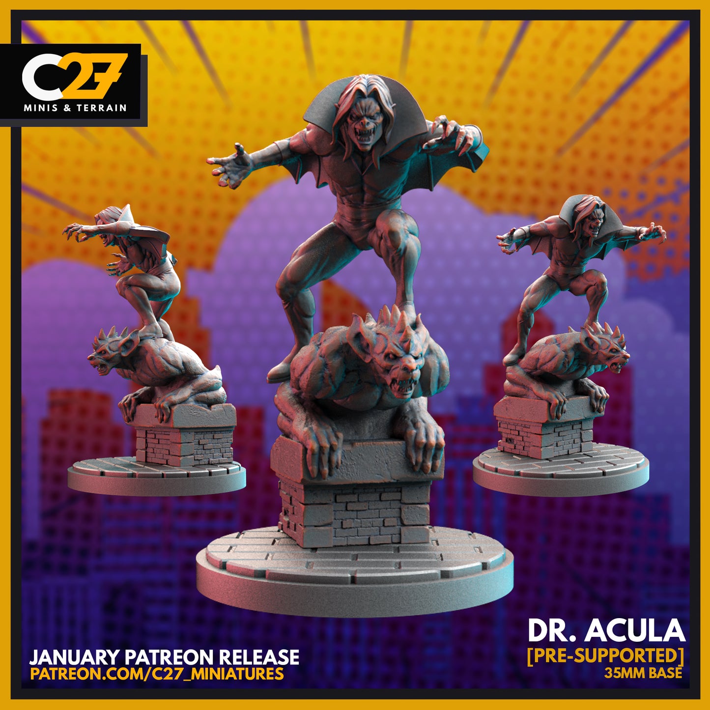 C27 Minis & Terrain January 2022 Release: Chameleon, Deadpool, Fantomex, Havok, Magik, Morbius, Mysterio, Prowler, Sasquatch, Scorpion, Toad