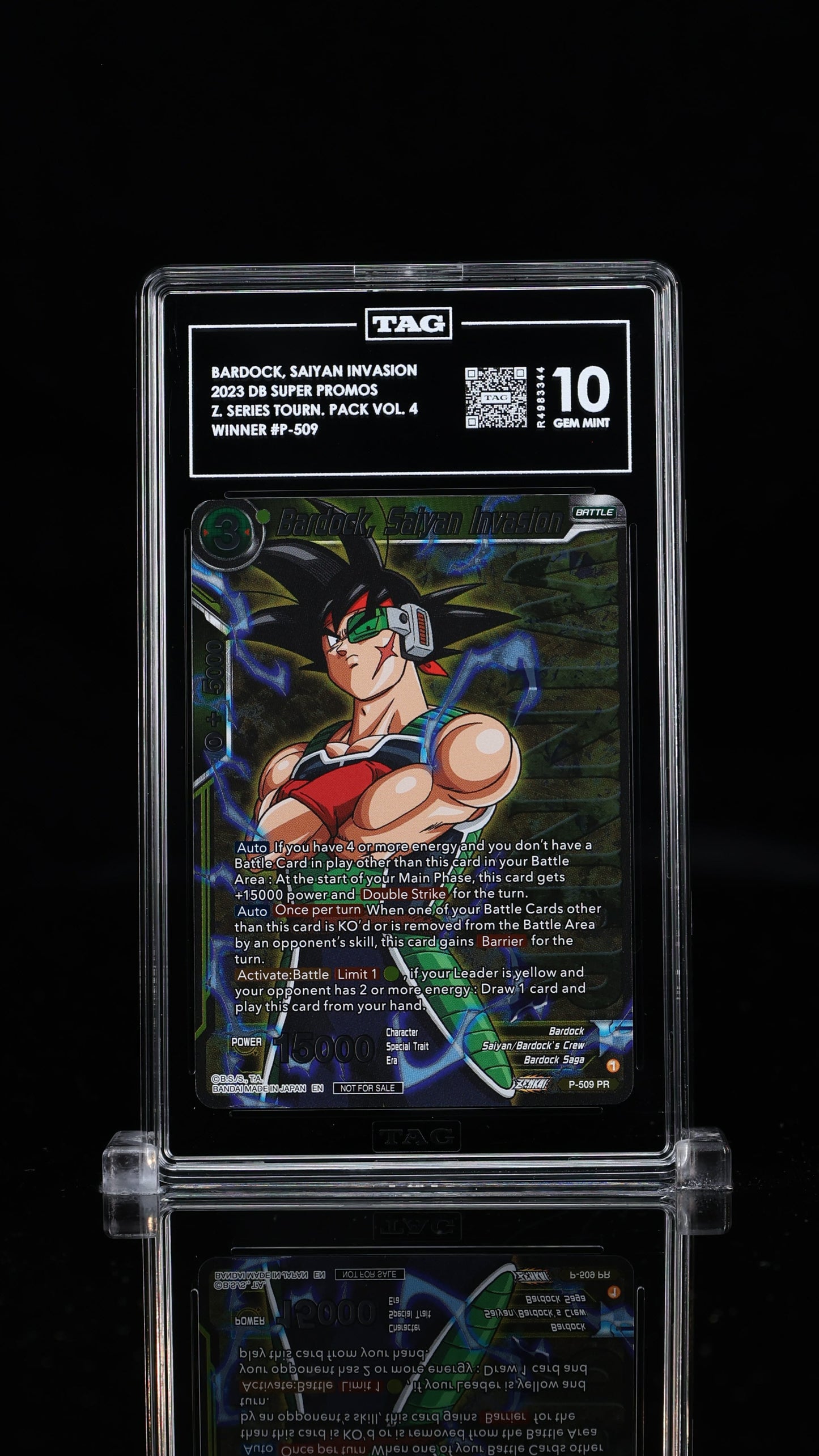 Bardock, Saiyan Invasion Zenkai Series Tournament Pack Vol. 4 - Winner 10 GEM MINT