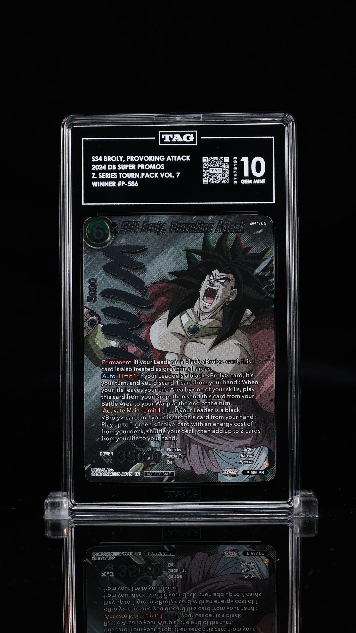 SS4 Broly, Provoking Attack Zenkai Series Tournament Pack Vol. 7 - Winner 10 GEM MINT