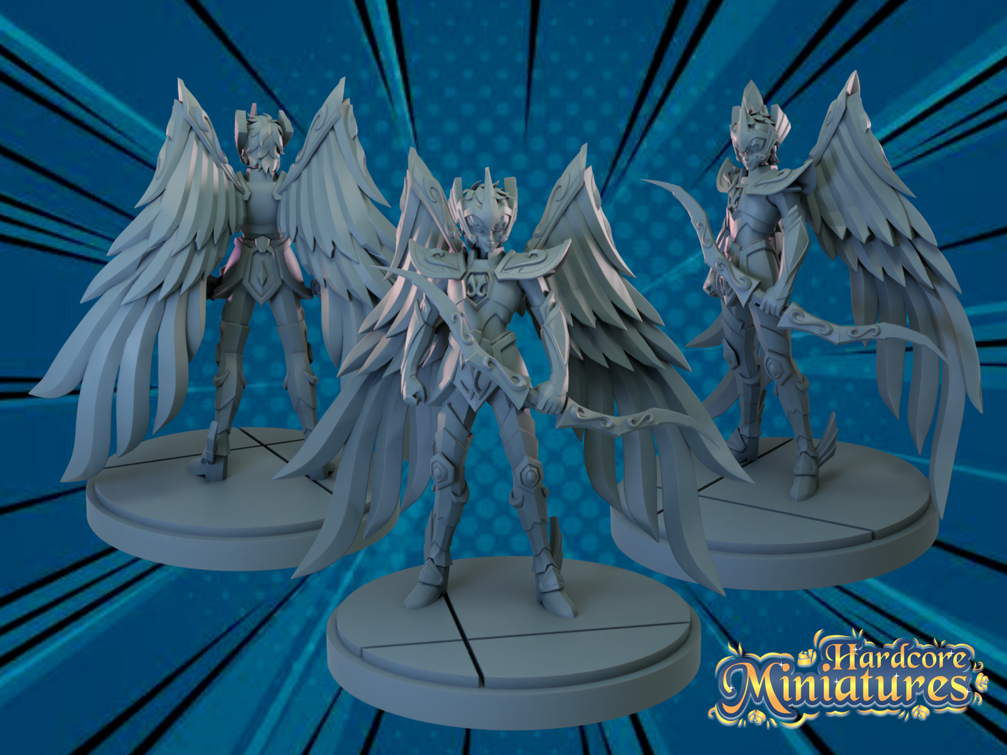 Hardcore Miniatures March 2023 Release: Aries Mū, Bonyu, Yuga Aoyama, Cygnus Hyoga, Dragon Shiryū, Gamma 1, Gamma 2, Gemini Saga, Camie Utsushimi, Mei Hatsume, North Kai, Real Steal, Red Riot, Sagittarius Aiolos, Saiyaman