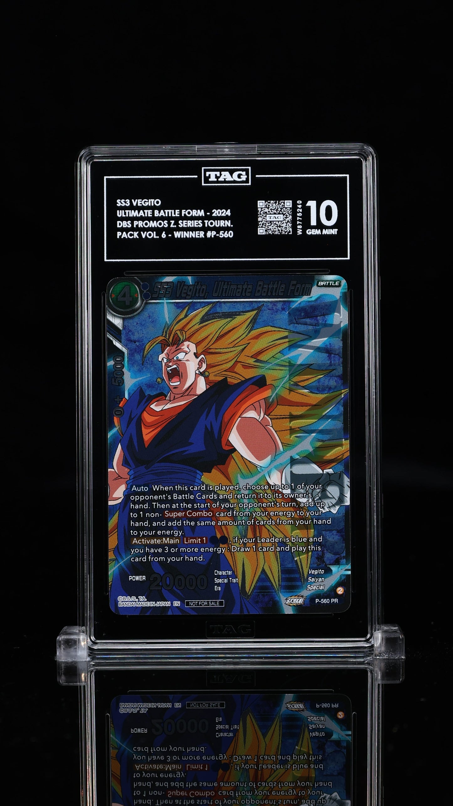 SS3 Vegito, Ultimate Battle Form Zenkai Series Tournament Pack Vol. 6 - Winner 10 GEM MINT