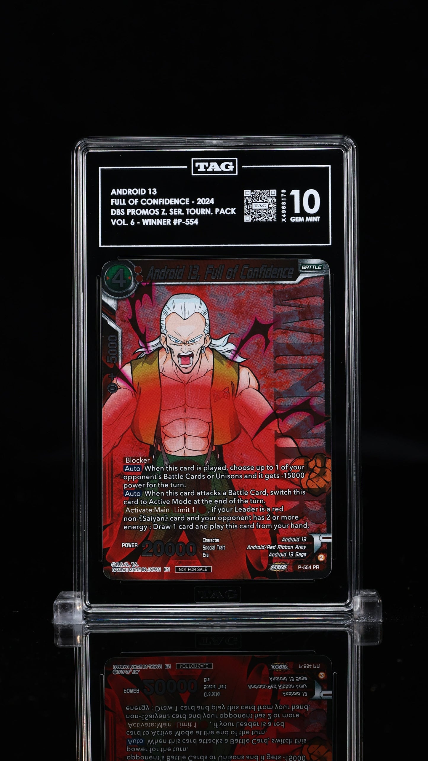 Android 13, Full of Confidence Zenkai Series Tournament Pack Vol. 6 - Winner 10 GEM MINT