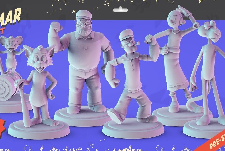 Popeye the Sailor man and friends | 32MM | Pop Minis Miniatures 2023.03