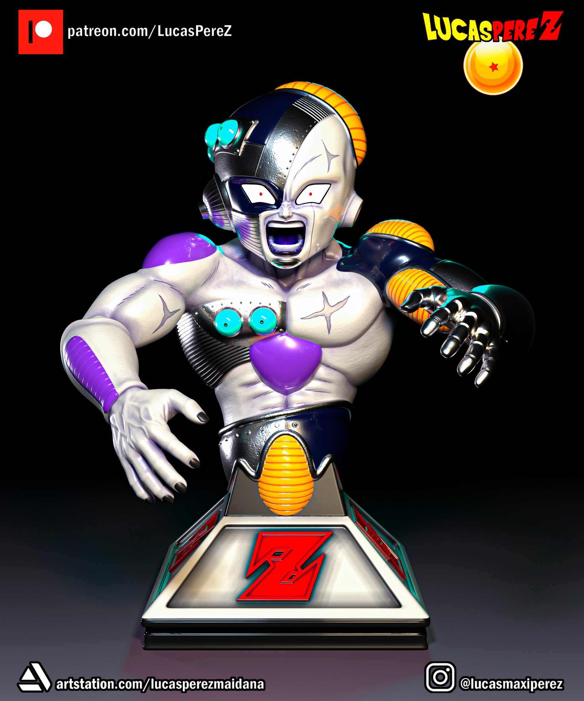 Mecha Frieza Bust 1:6 or 1:10 Scale | Dragon Ball Z Scale Model | Luca NYZ FIGHTERS Mecha Frieza Bust 1:6 or 1:10 Scale | Dragon Ball Z Scale Model | Luca NYZ FIGHTERS