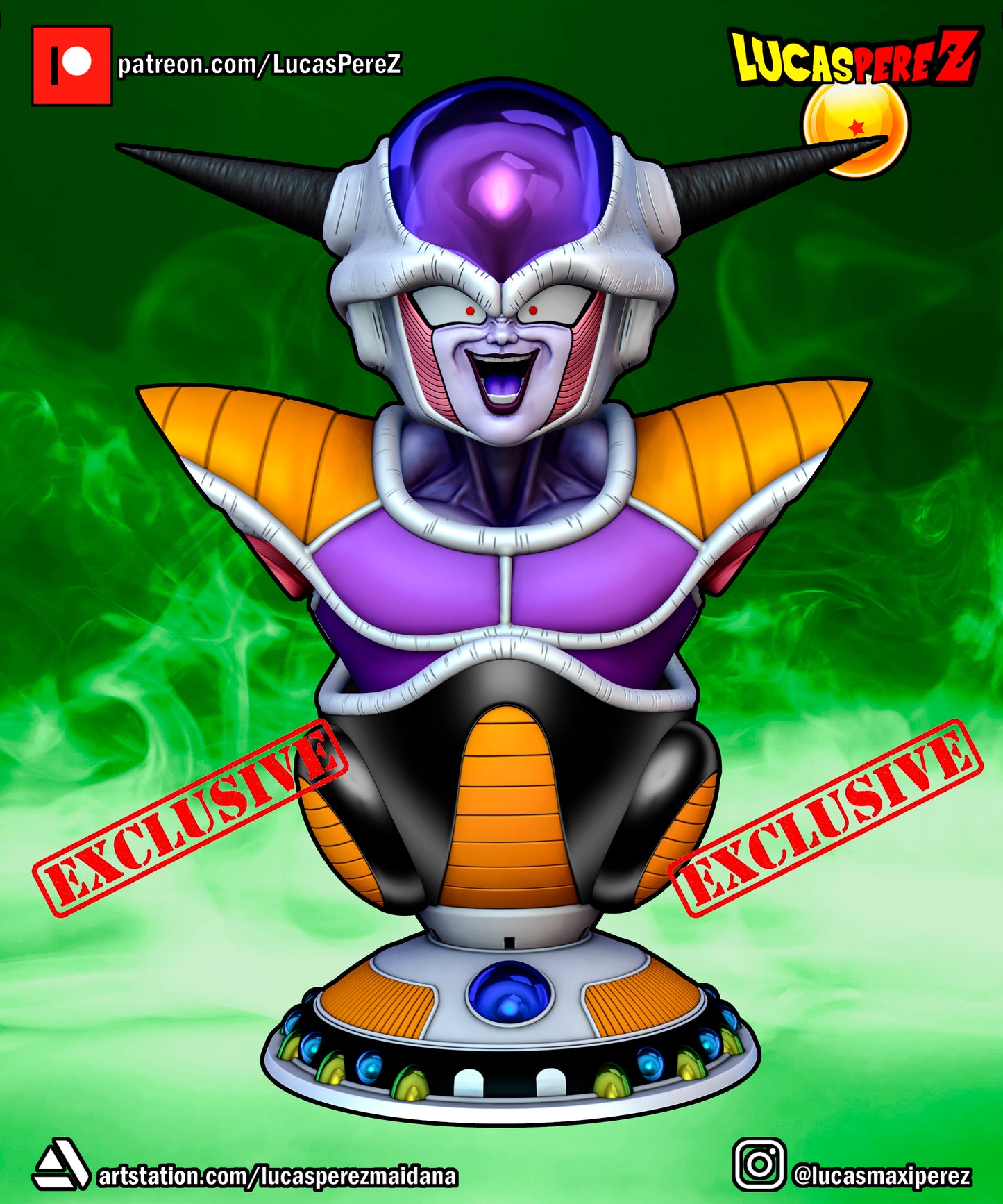 Frieza BUST 1:6 or 1:10 Scale | Dragon Ball Z Scale Model | Lucas Perez