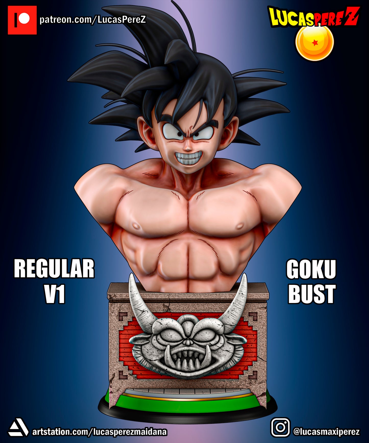 Goku World Tournament Bust 1:6 or 1:10 Scale | Dragon Ball Z Scale Model | Lucas Perez