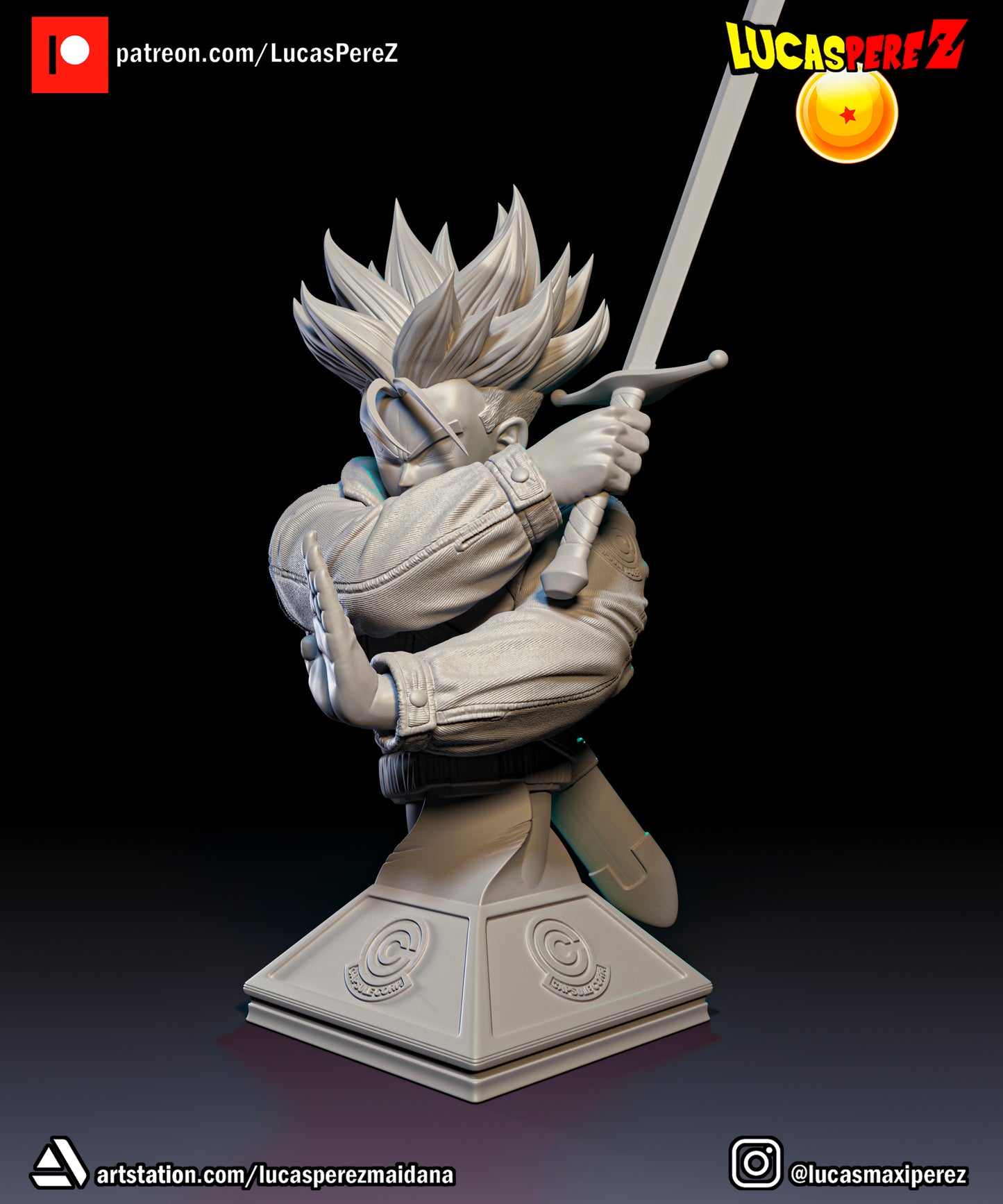 Future Trunks vs. Mecha Frieza Bust 1:6 or 1:10 Scale | Dragon Ball Z Scale Models | Lucas Perez