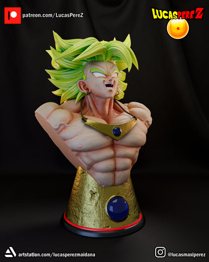 Broly Bust 1:6 or 1:10 Scale | Dragon Ball Z Scale Model | Lucas Perez