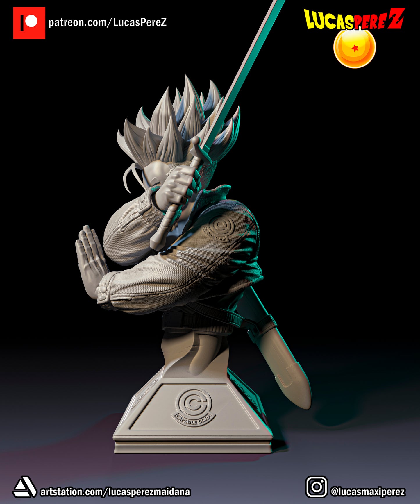 Future Trunks vs. Mecha Frieza Bust 1:6 or 1:10 Scale | Dragon Ball Z Scale Models | Lucas Perez