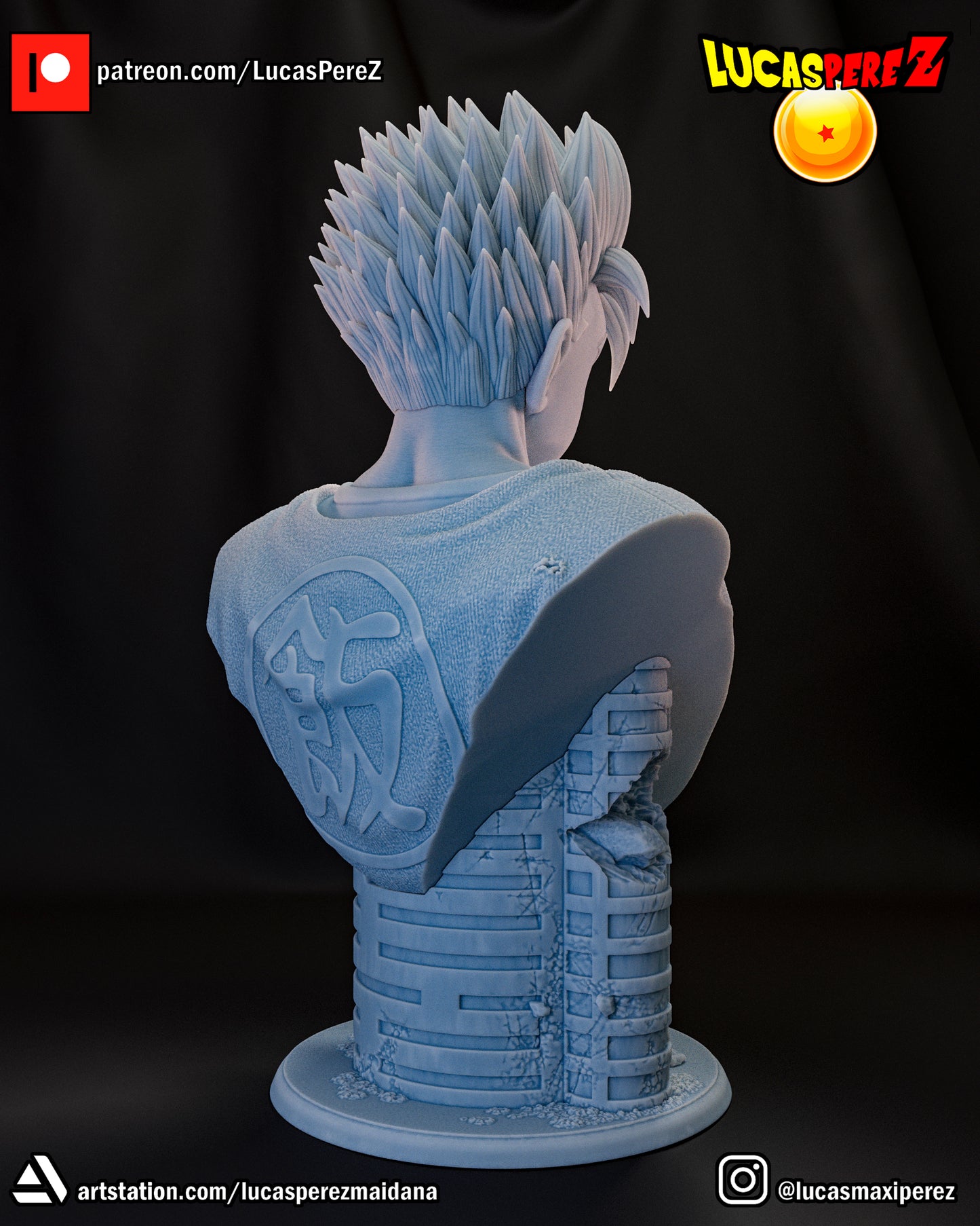 Future Gohan Bust 1:6 or 1:10 Scale | Dragon Ball Z Scale Model | Lucas Perez