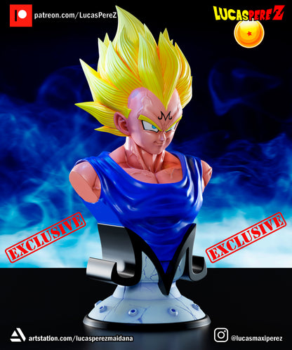 Majin Vegeta BUST 1:6 or 1:10 Scale | Dragon Ball Z Scale Model | Lucas Perez