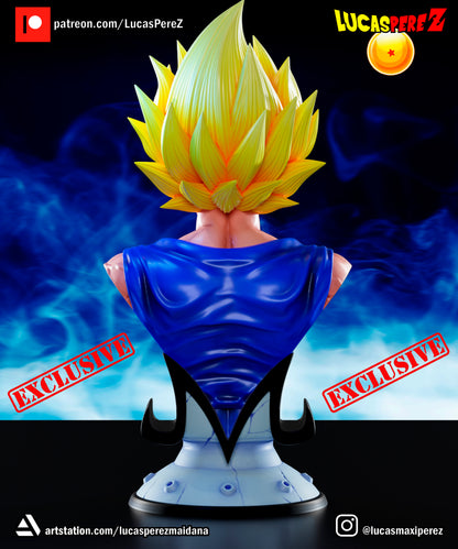 Majin Vegeta BUST 1:6 or 1:10 Scale | Dragon Ball Z Scale Model | Lucas Perez