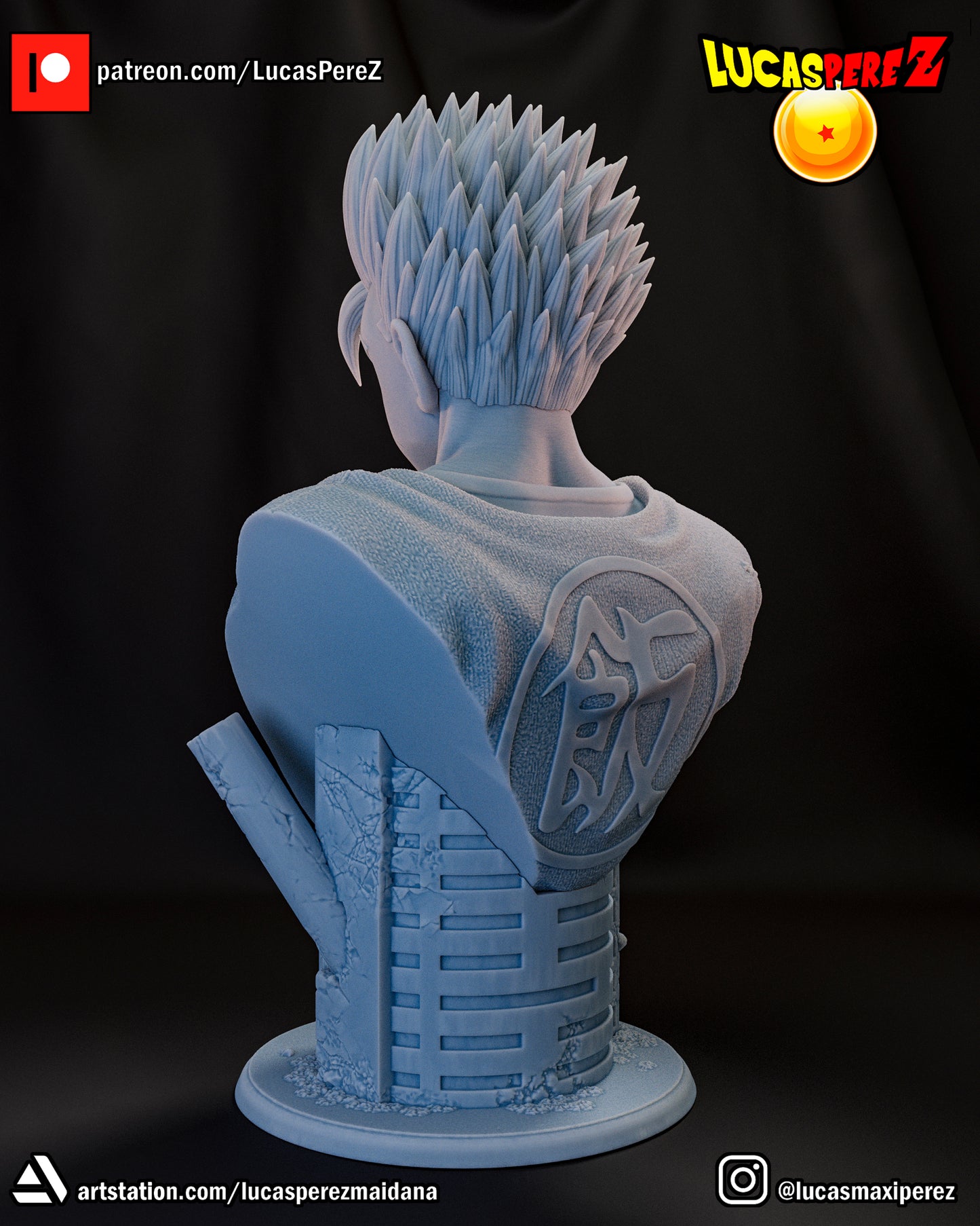 Future Gohan Bust 1:6 or 1:10 Scale | Dragon Ball Z Scale Model | Lucas Perez