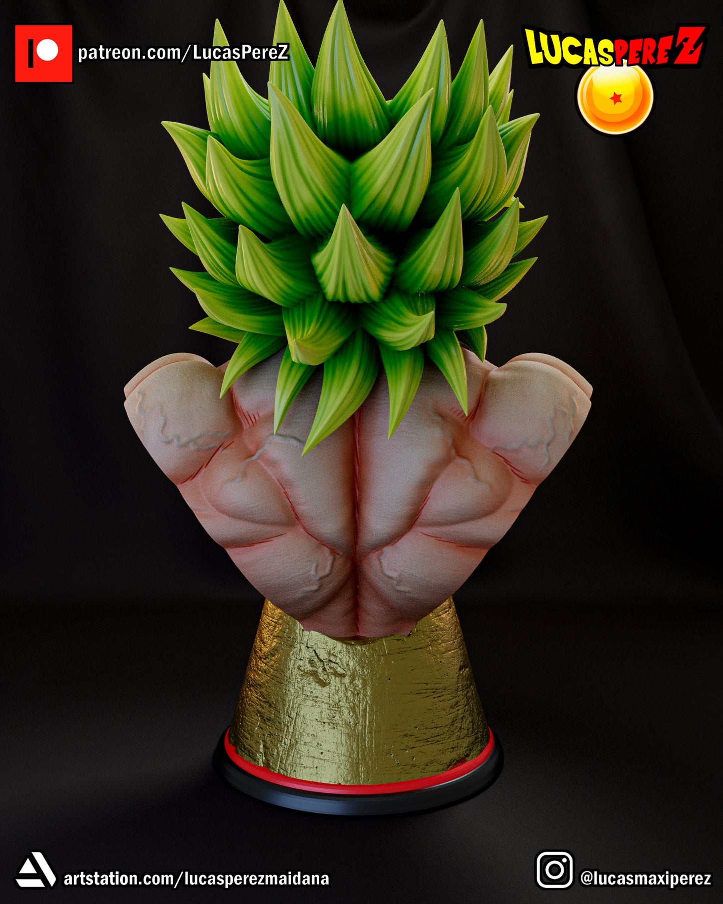 Broly Bust 1:6 or 1:10 Scale | Dragon Ball Z Scale Model | Lucas Perez