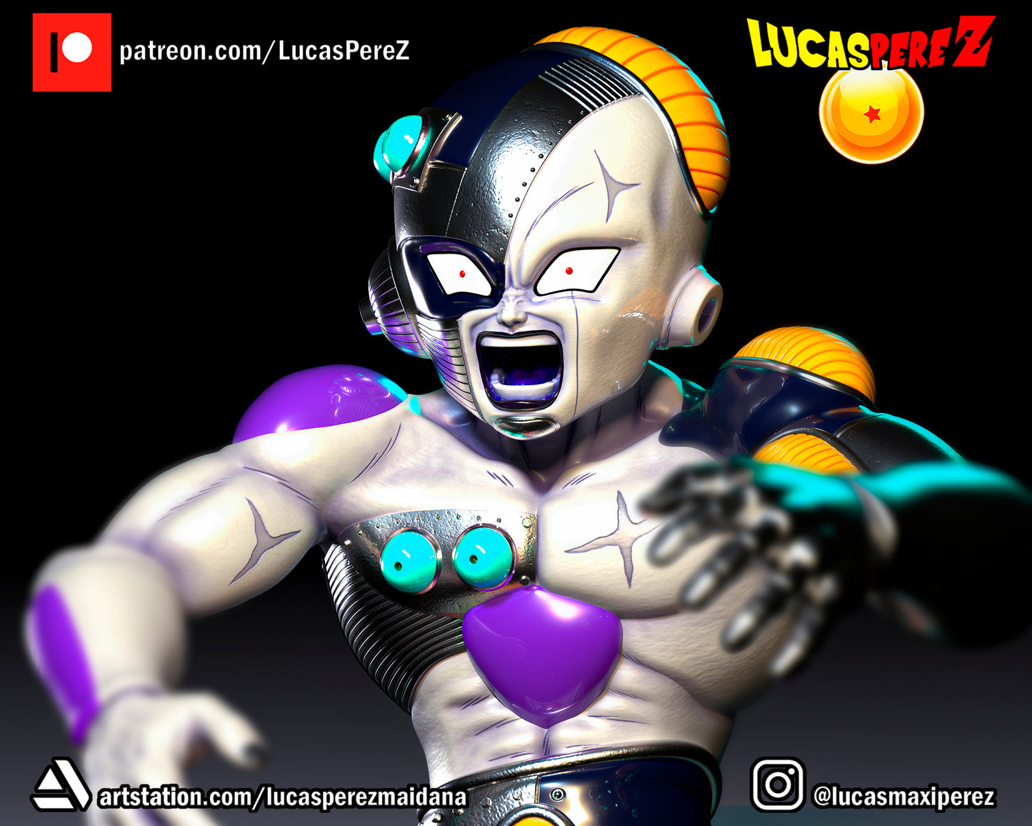 Mecha Frieza Bust 1:6 or 1:10 Scale | Dragon Ball Z Scale Model | Lucas Perez