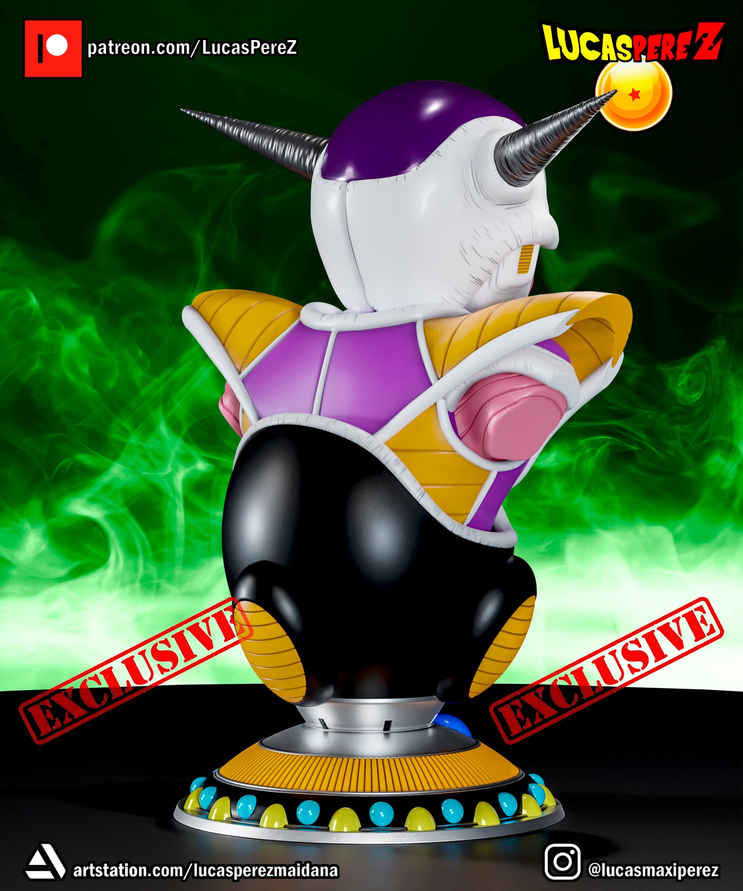 Frieza BUST 1:6 or 1:10 Scale | Dragon Ball Z Scale Model | Lucas Perez