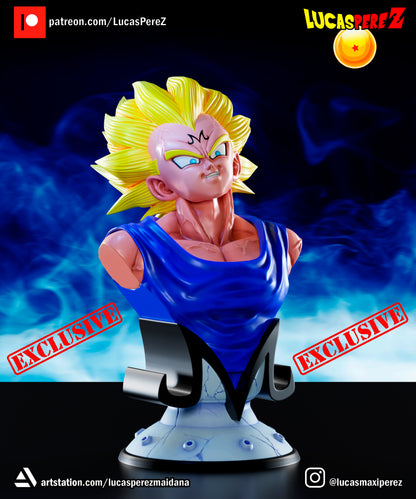 Majin Vegeta BUST 1:6 or 1:10 Scale | Dragon Ball Z Scale Model | Lucas Perez