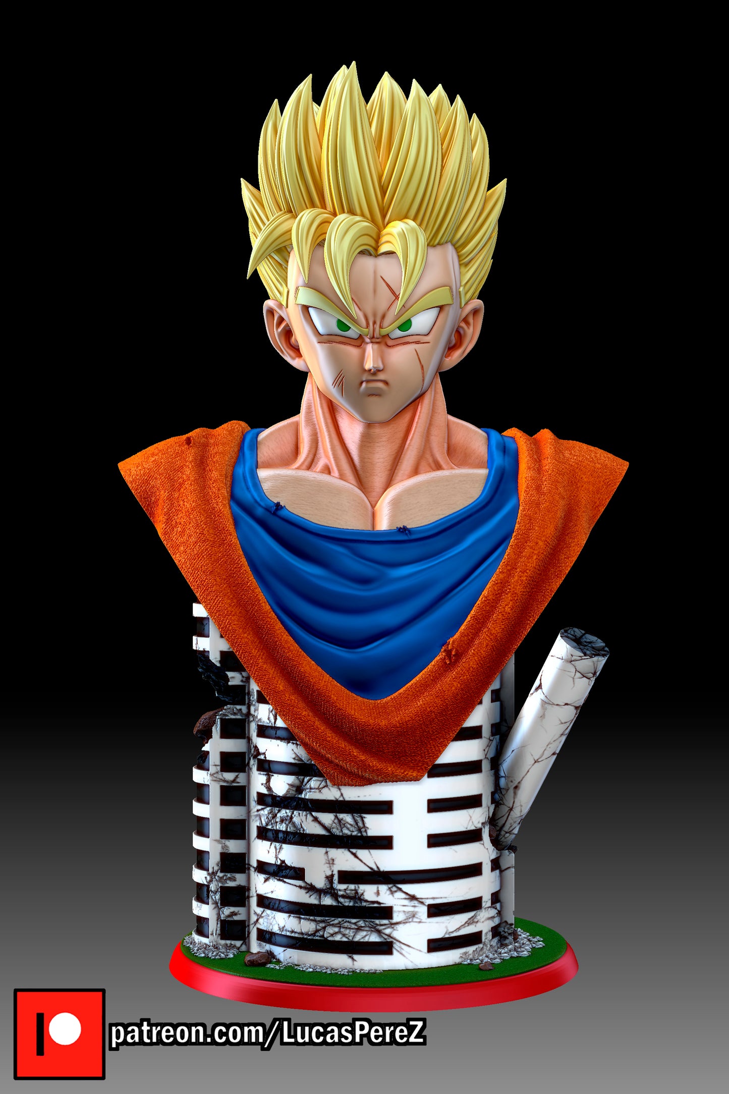 Future Gohan Bust 1:6 or 1:10 Scale | Dragon Ball Z Scale Model | Lucas Perez