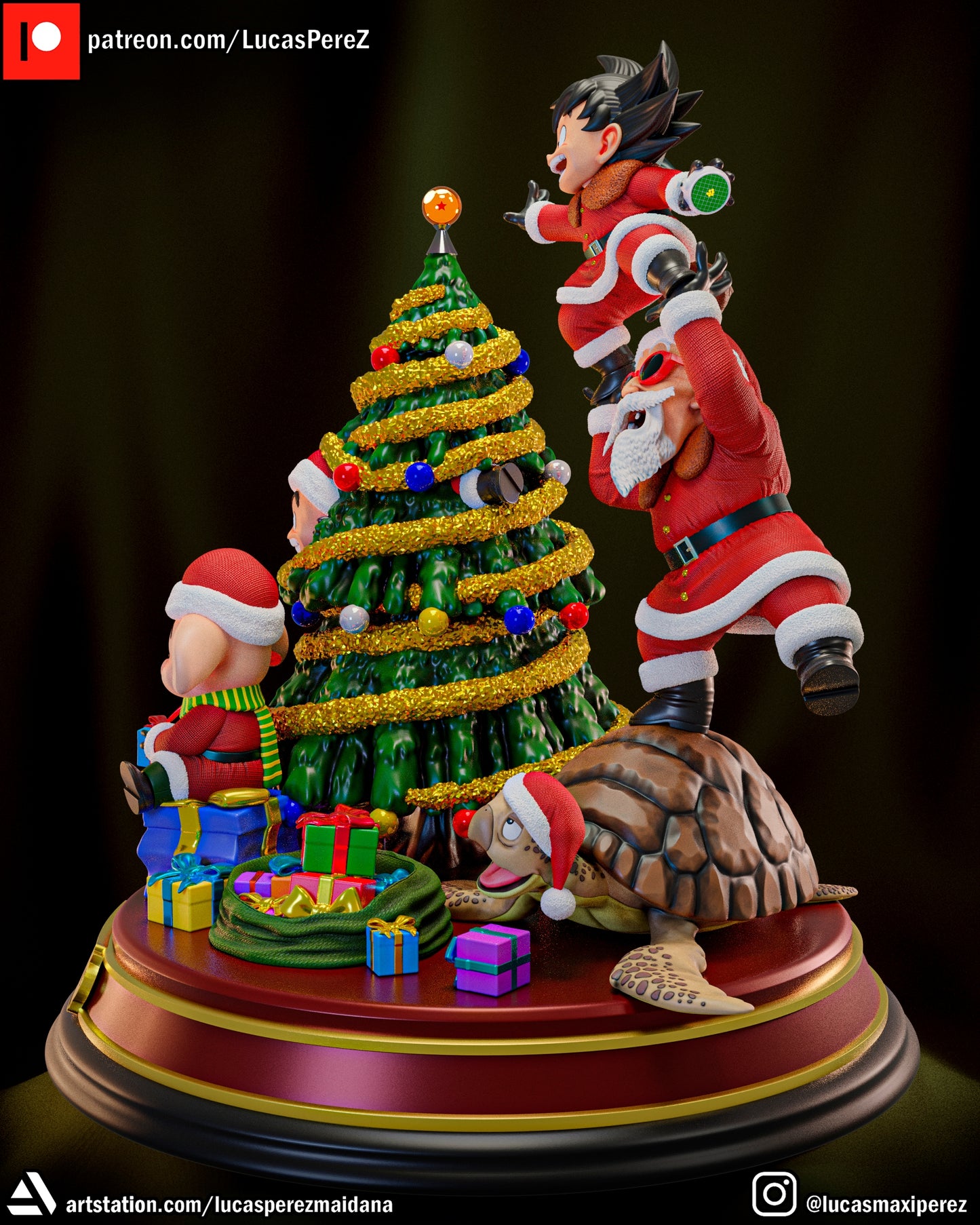 Xmas Special Set | Goku, Krillin, Oolong, Roshi, Turtle | Dragon Ball Z Scale Models | Lucas Perez