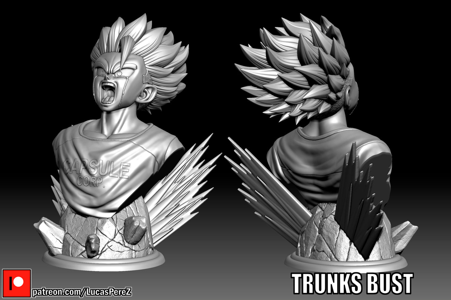 Future Trunks Bust 1:6 or 1:10 Scale | Dragon Ball Z Scale Model | Lucas Perez