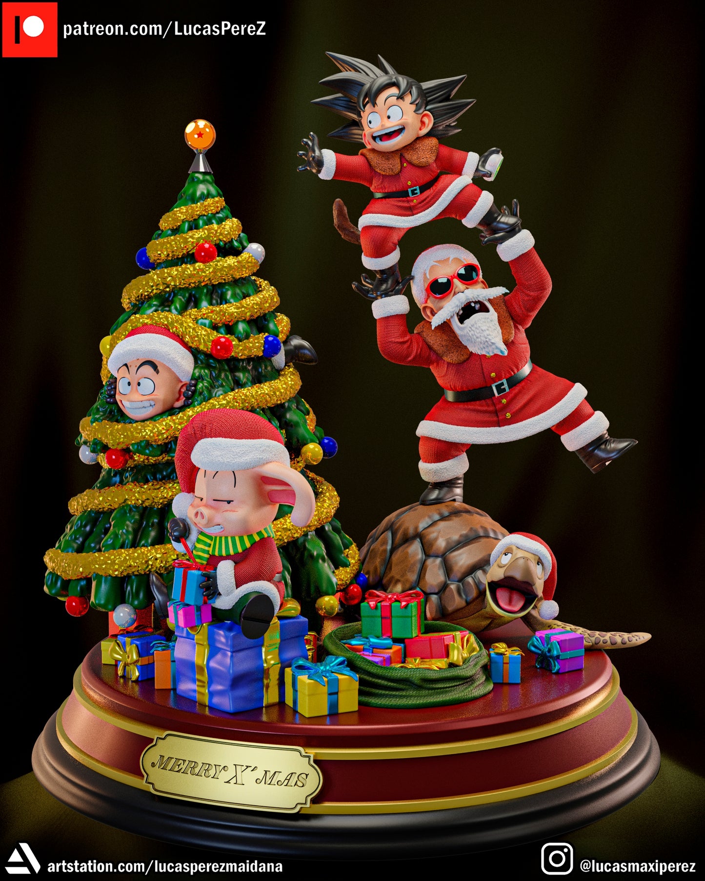 Xmas Special Set | Goku, Krillin, Oolong, Roshi, Turtle | Dragon Ball Z Scale Models | Lucas Perez