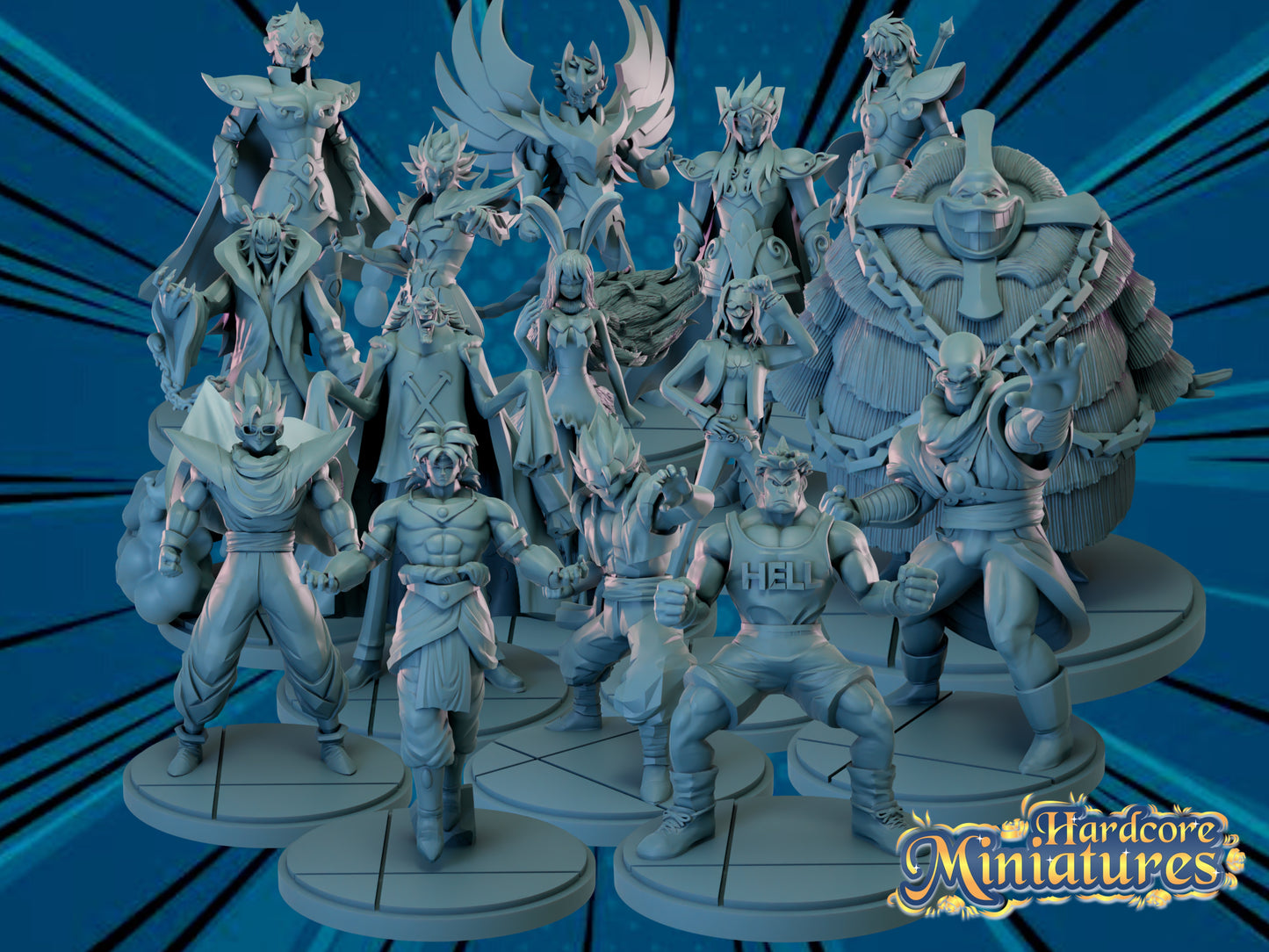 Hardcore Miniatures April 2023 Release: Acuario, Broly, Buffalo, Caesar, Cancer, Caribou, Carrot, Fenix, Gogeta, Gohan, Goz, Kureha, Leo, Libra, Slug