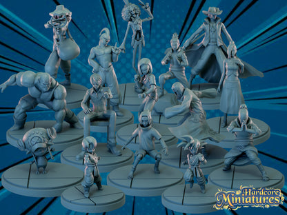 Hardcore Miniatures May 2023 Release: Anbu, Android 18, Brook, Buu, Chopper, Dracule, Ino, Itachi, Kid Gotten, Kid Trunks, Sanji, Sasuke, Shikamaru, Spopovich, Ussopp