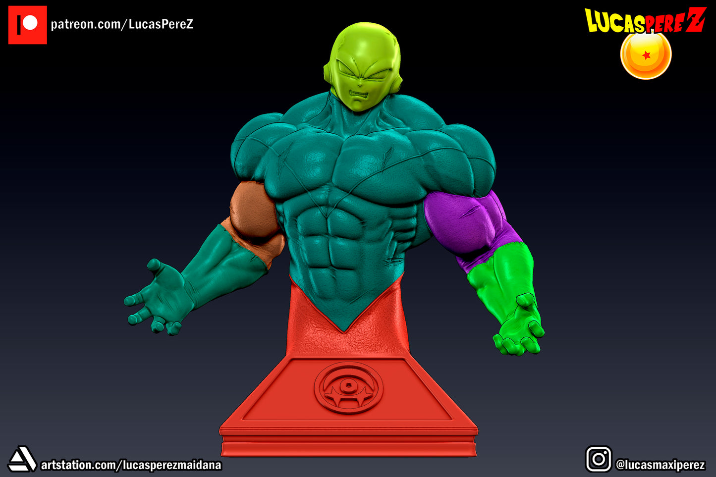 Jiren Bust 1:6 or 1:10 Scale | Dragon Ball Super Scale Model | Lucas Perez