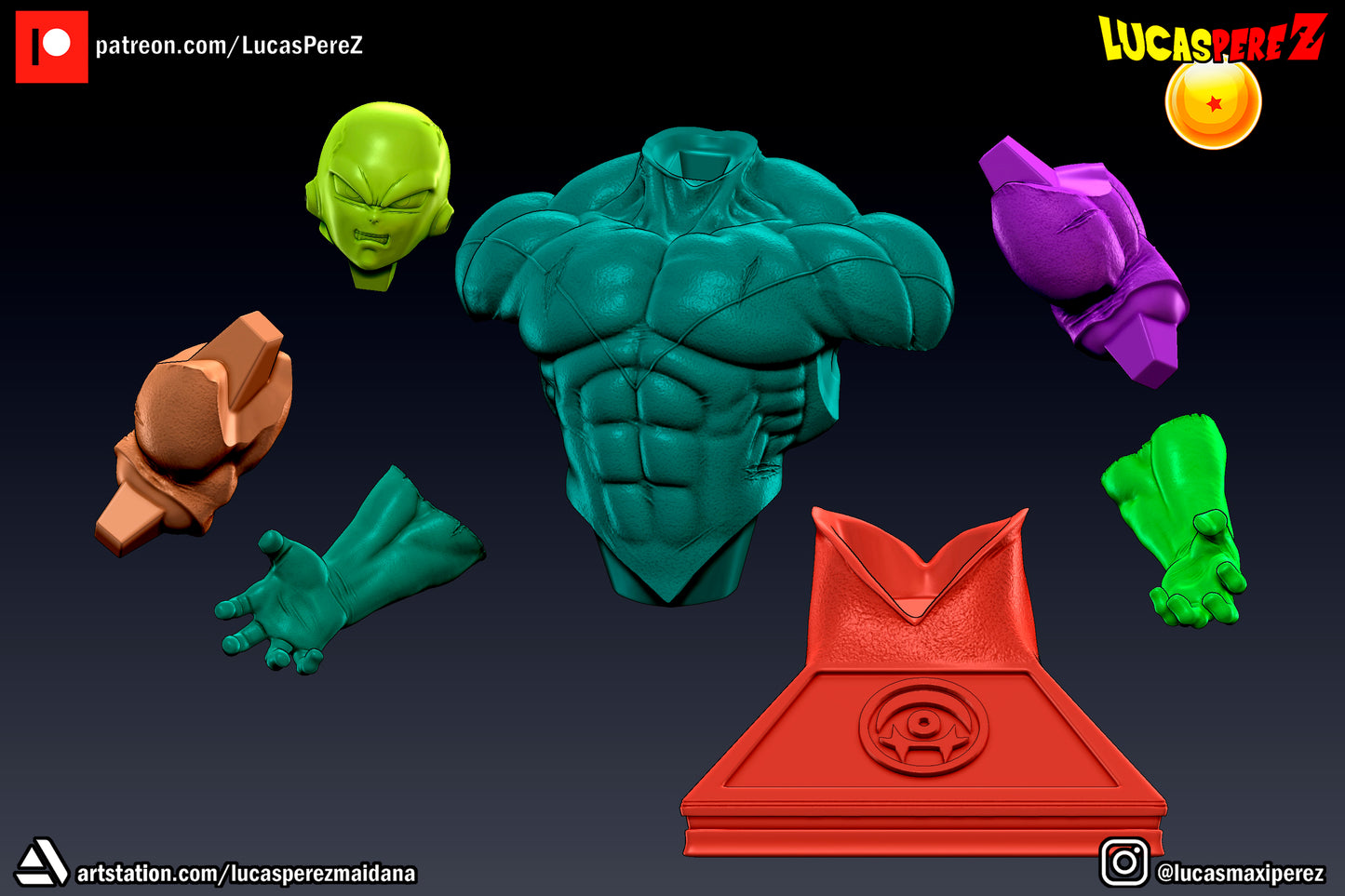 Jiren Bust 1:6 or 1:10 Scale | Dragon Ball Super Scale Model | Lucas Perez