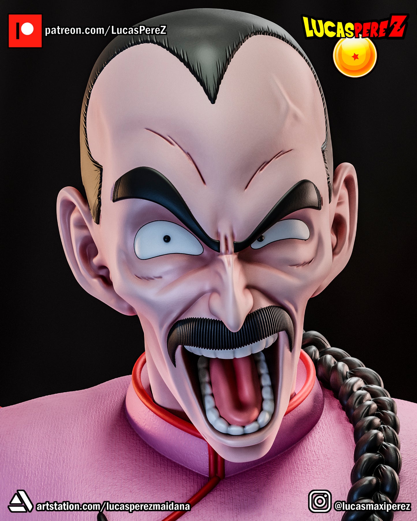 Tao Pai Pai BUST 1:6 or 1:10 Scale | Dragon Ball Z Scale Model | Lucas Perez