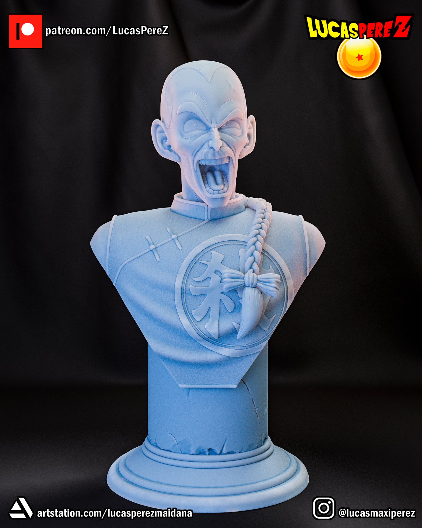 Tao Pai Pai BUST 1:6 or 1:10 Scale | Dragon Ball Z Scale Model | Lucas Perez