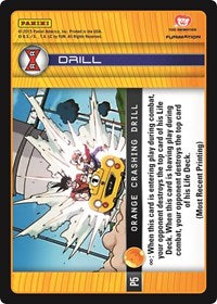Orange Crashing Drill (Evolution) | Panini Promo Cards | Promo | Foil | #P5