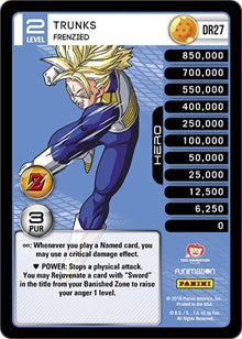 Trunks - Frenzied | Panini: Awakening | Dragon Rare | Unspecified | #DR27