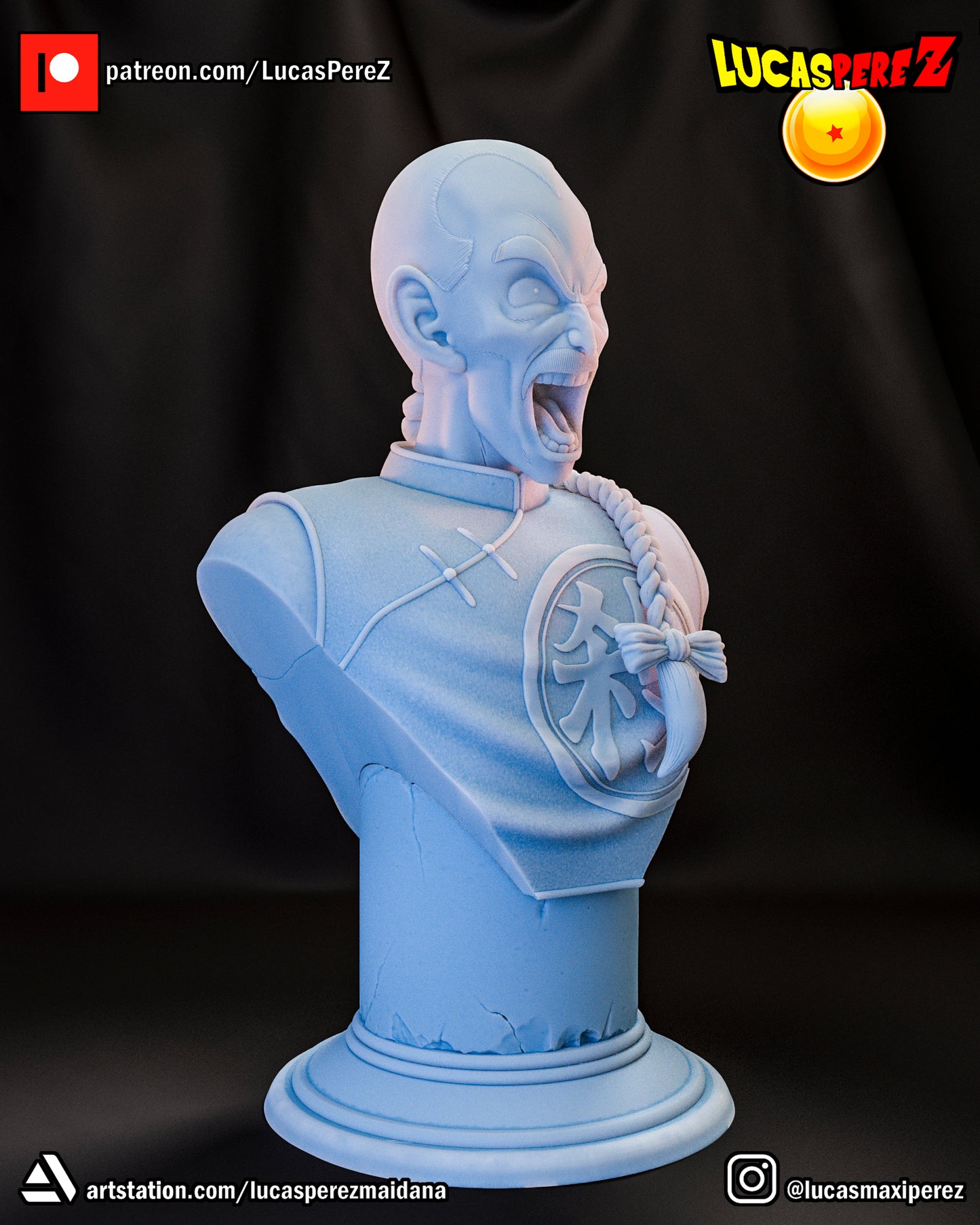 Tao Pai Pai BUST 1:6 or 1:10 Scale | Dragon Ball Z Scale Model | Lucas Perez