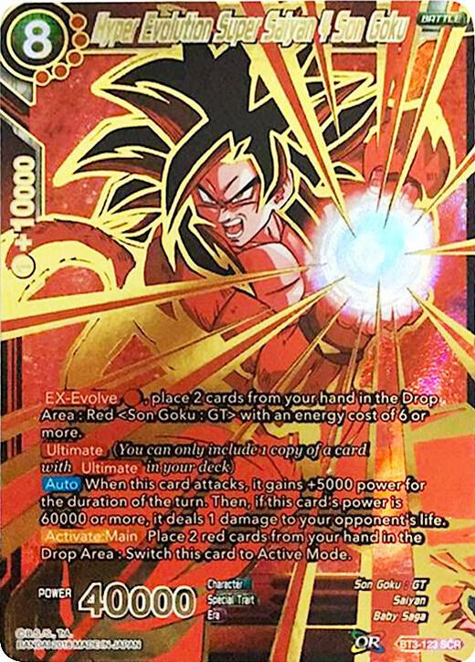 Hyper Evolution Super Saiyan 4 Son Goku BT3-123 Secret Rare