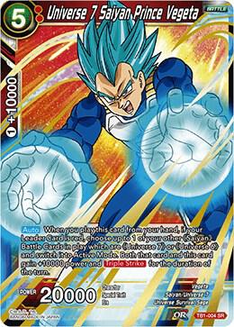 Universe 7 Saiyan Prince Vegeta TB1-004 Super Rare