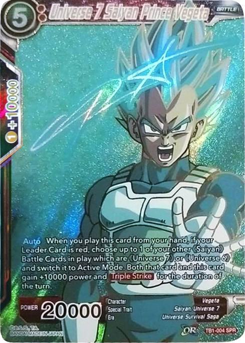 Universe 7 Saiyan Prince Vegeta (SPR) TB1-004 Special Rare