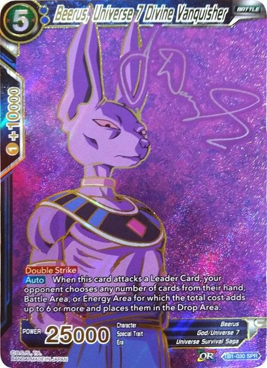 Beerus, Universe 7 Divine Vanquisher (SPR) TB1-030 Special Rare